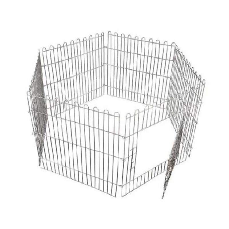 پارک سگ ۶ ضلعی استیل سایز 60×60 با ارتفاع 90 سانتی متر
